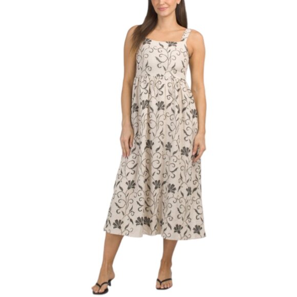 4our dreamers linen dress NWT Anthropologie 4our Dreamers Women's Pink Linen Wrap Dress Size Large